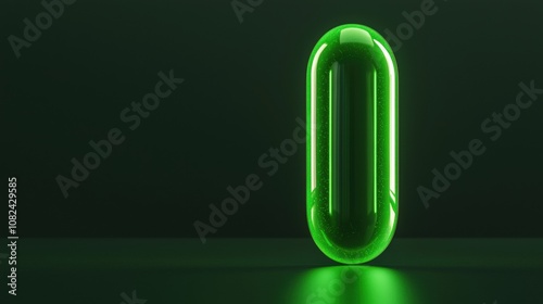 A green object with a number 0 on it