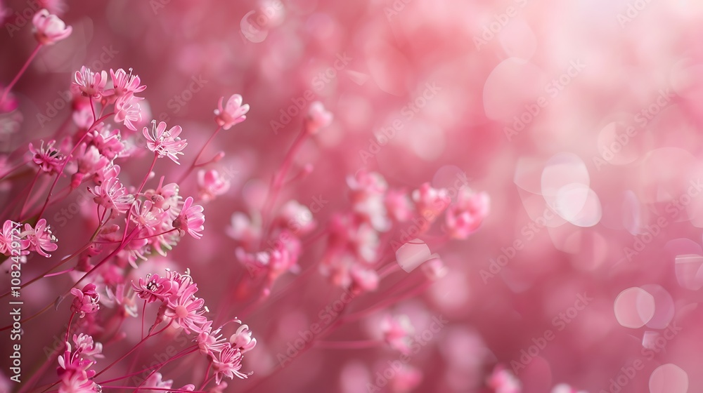 A soft-focus image of delicate pink flowers set against a dreamy, blurred background. A soft-focus image of delicate pink flowers set against a dreamy, blurred background.