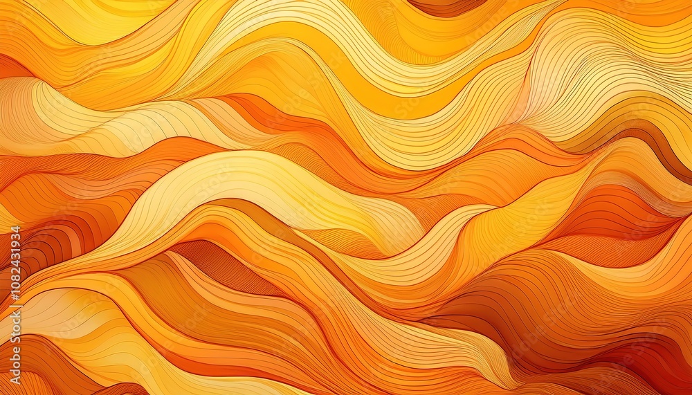 Abstract orange and yellow wavy pattern with a sense of motion Abstract orange and yellow wavy pattern with a sense of motion
