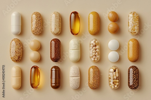 A Colorful Array of Nutritional Supplements for Optimal Wellness photo