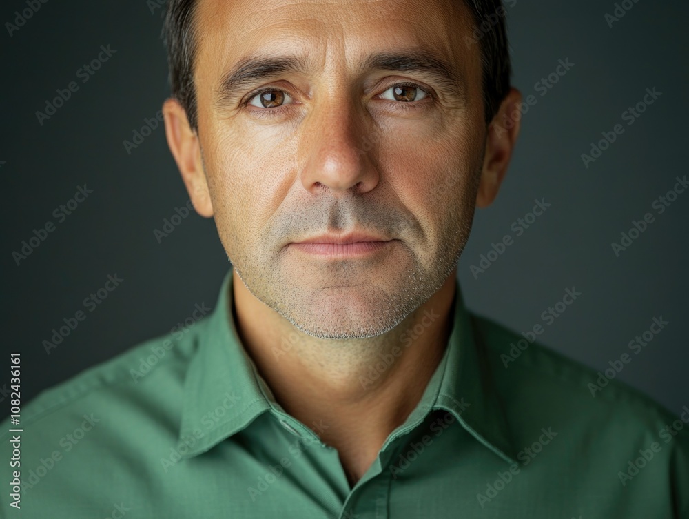 Serious Portrait of a Man with Receding Hairline Serious Portrait of a Man with Receding Hairline