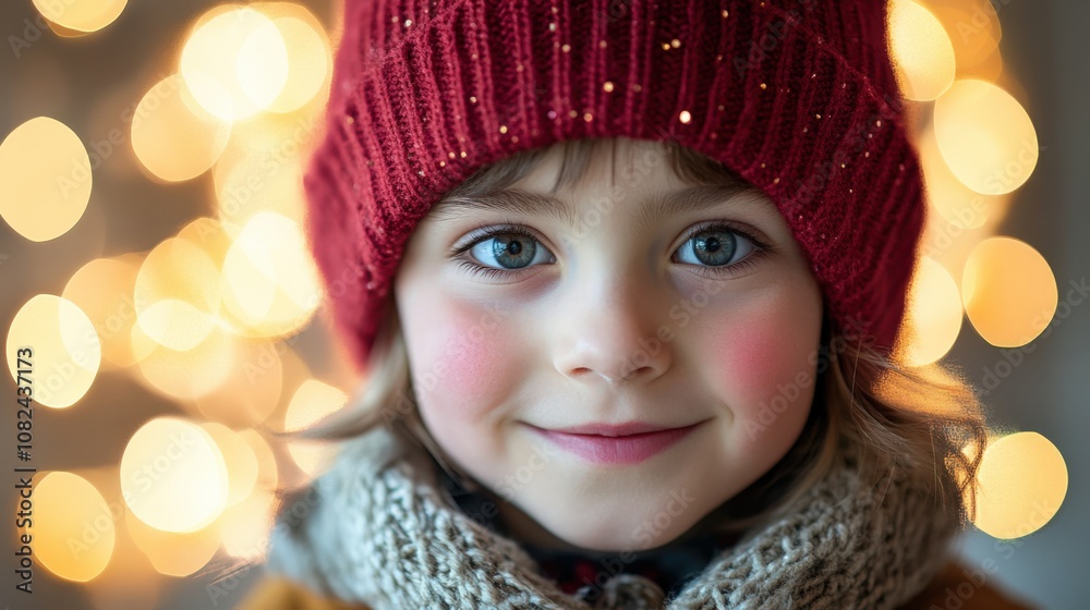 Charming Child with Bright Eyes Against a Glowing Background Charming Child with Bright Eyes Against a Glowing Background
