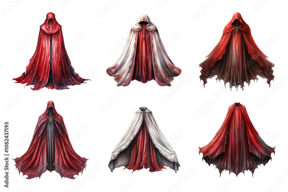 Obraz premium Cult Cape Watercolor Collection Bundle Set Isolated on a Transparent Background