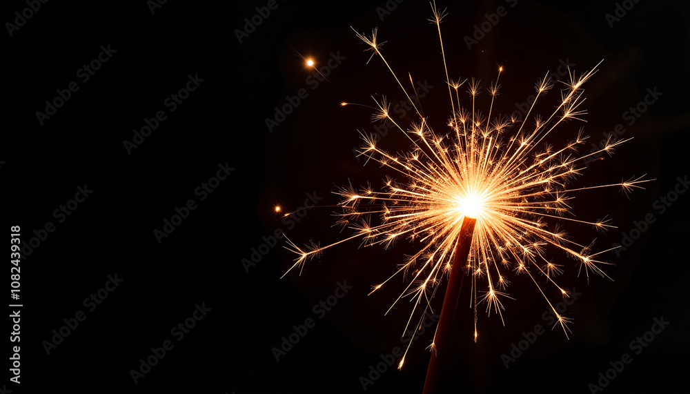 Bright sparkler glowing in darkness creating festive atmosphere for celebration, Independence Day celebration Bright sparkler glowing in darkness creating festive atmosphere for celebration, Independence Day celebration