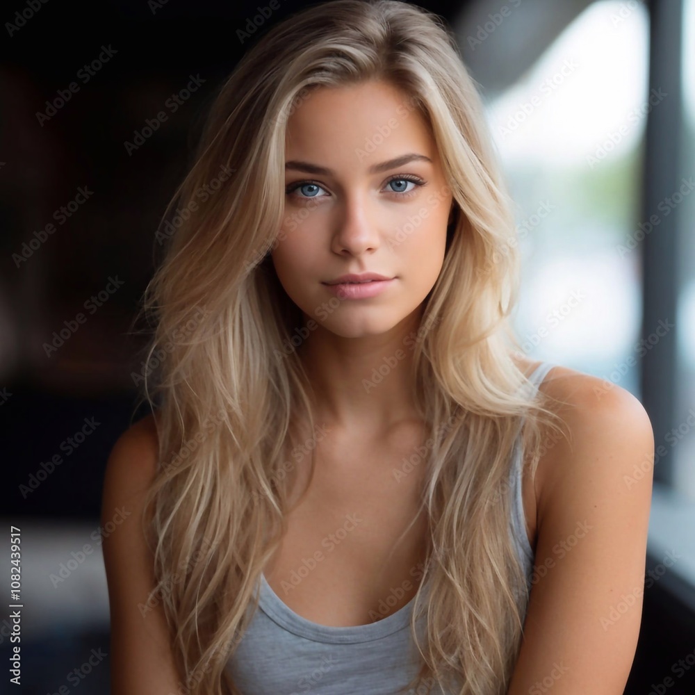 Fototapeta premium Blonde junge Frau