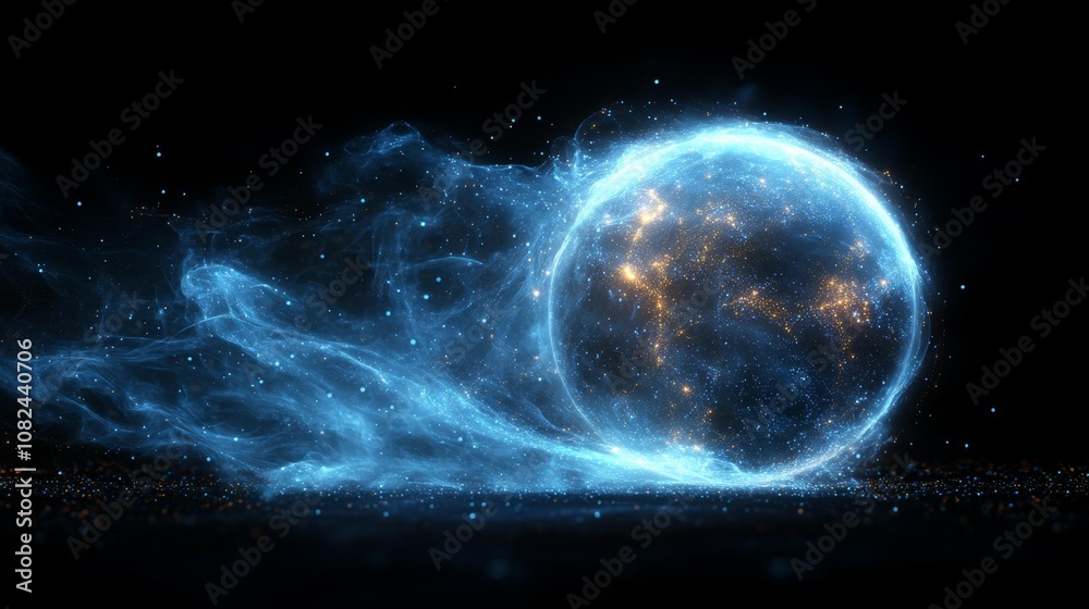 Fototapeta premium Digital Globe of Glowing Blue Network. Generative AI