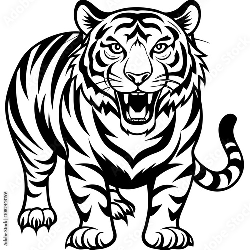 Tiger Mascot on White Background