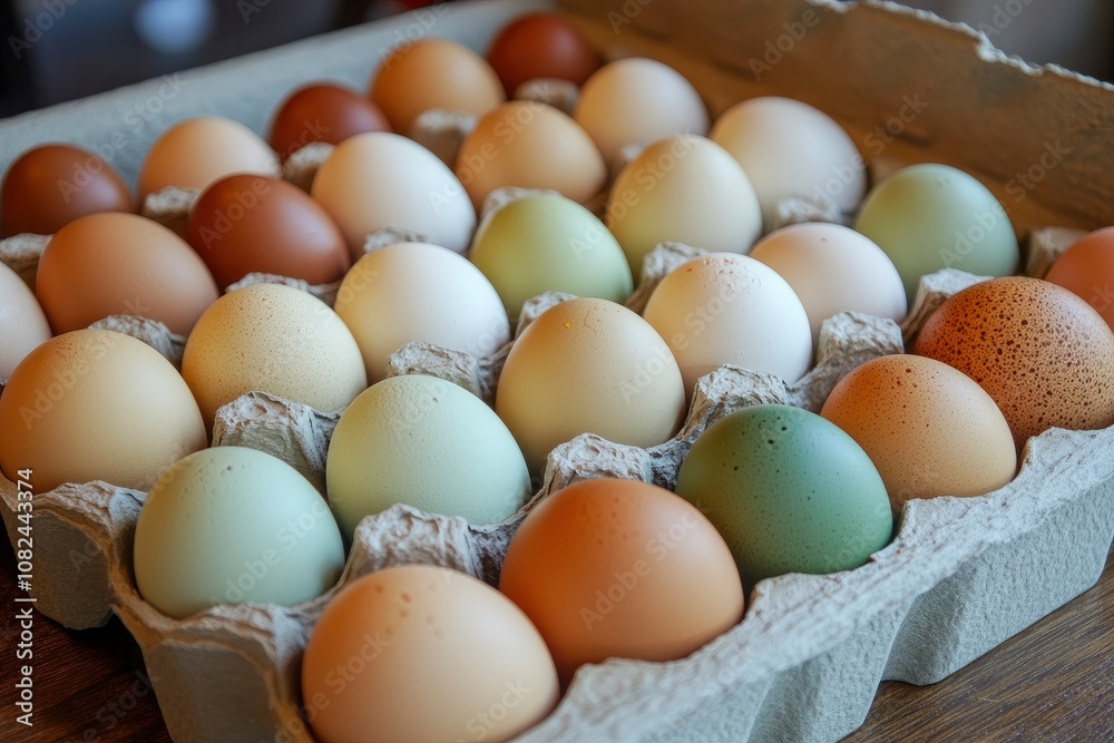 Fresh eggs delivered from the local farm - generative ai Fresh eggs delivered from the local farm - generative ai