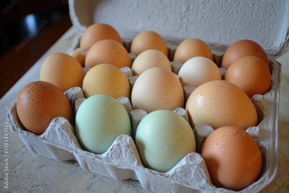 Fresh eggs delivered from the local farm - generative ai Fresh eggs delivered from the local farm - generative ai