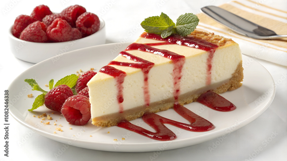 cheesecake with strawberries and mint cheesecake with strawberries and mint