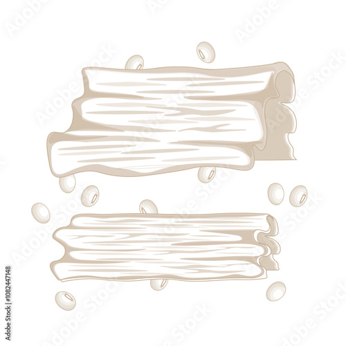 Vector Illustration Logo Line art Dry Tofu Skin or Yuba 