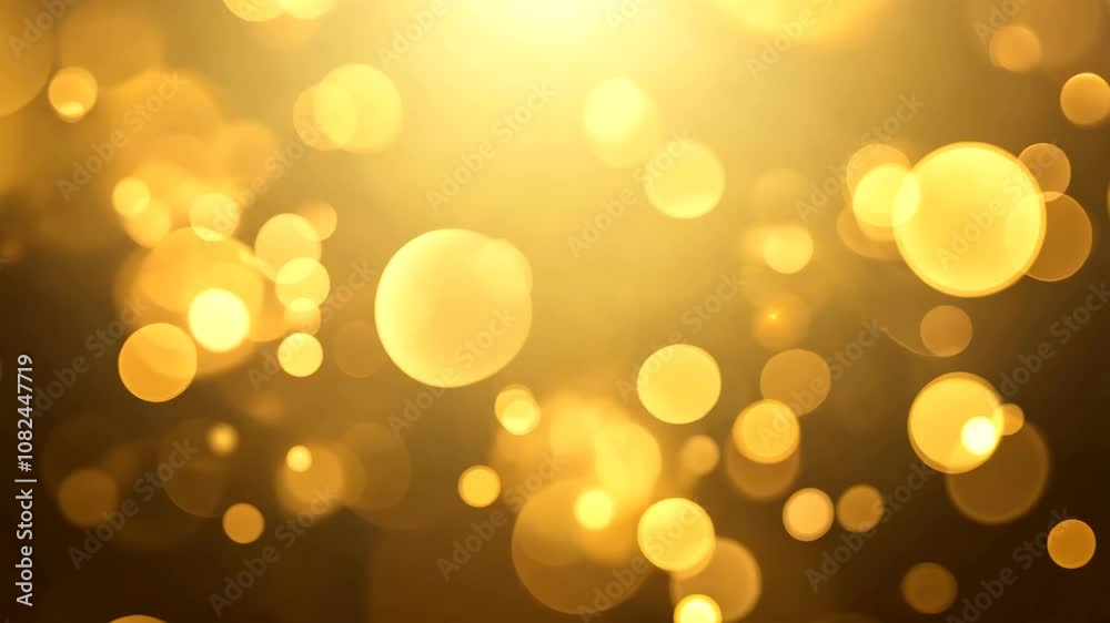 Golden bokeh lights background with shimmering particles and a bright, luminous center Golden bokeh lights background with shimmering particles and a bright, luminous center