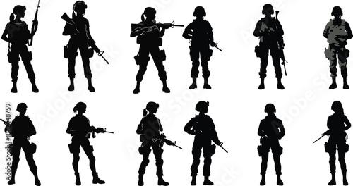 U.S. Army Soldiers Standing Strong Silhouette,American Military Silhouettes at Dusk