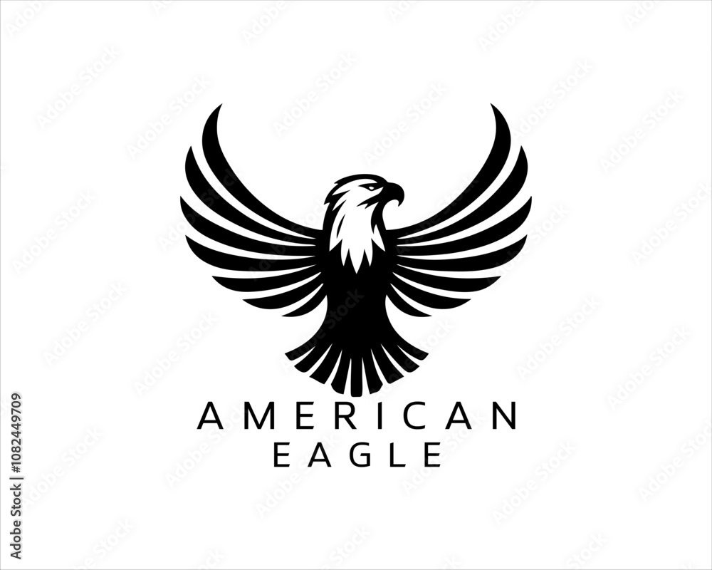 Fototapeta premium American Eagle logo design icon symbol vector illustration.