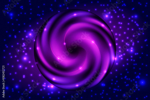 Illustration of a abstract  black hole on background of space.