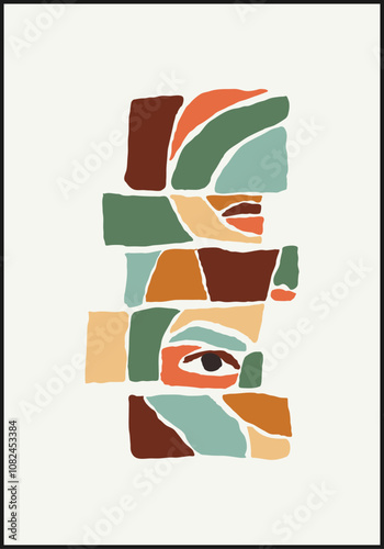 Minimalist contemporary portrait of woman beauty surreal face