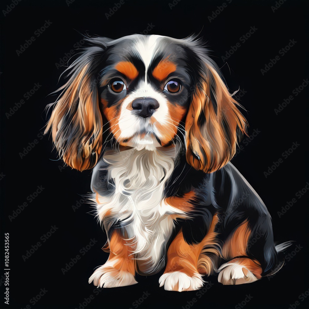 Naklejka premium the AI Image Generator, Headshot Portrait of a Cavalier King