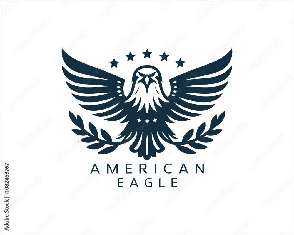 Fototapeta premium American Eagle logo design icon symbol vector illustration.