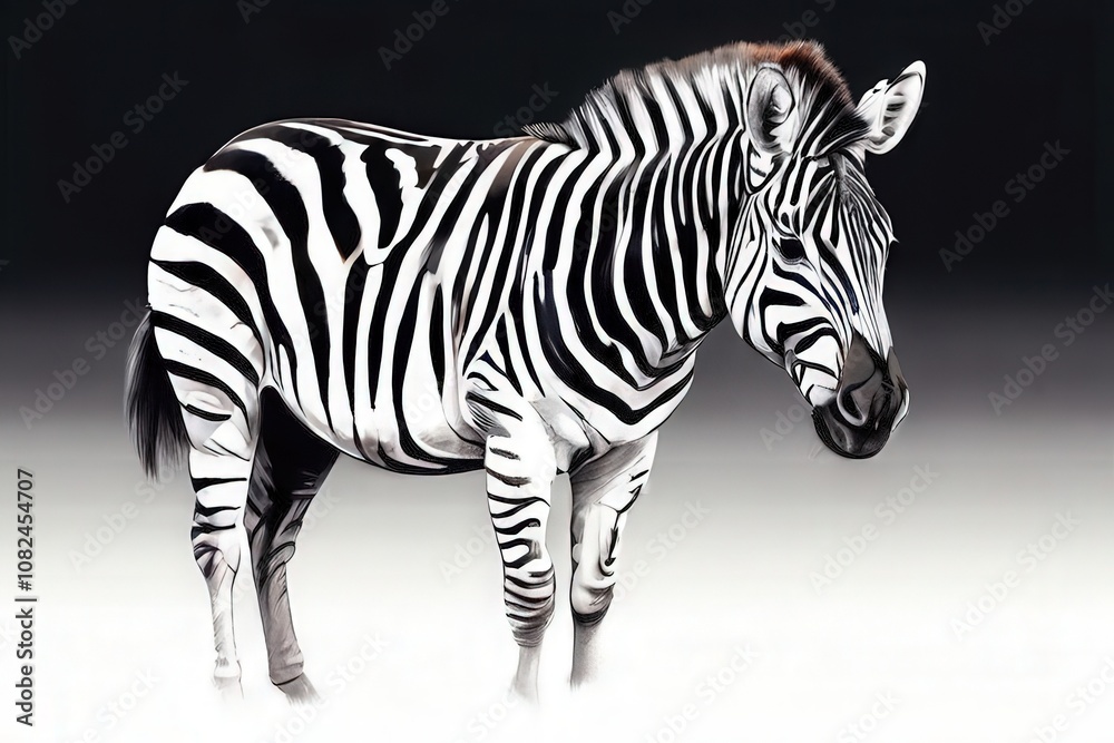 Fototapeta premium the AI Image Generator, zebra isolated on a white background