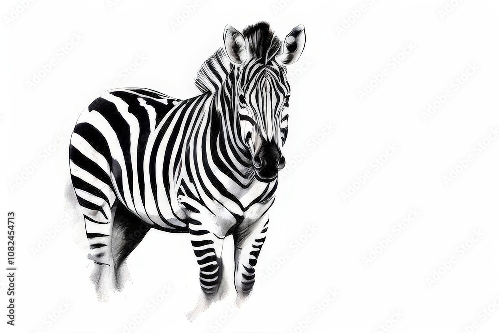 Fototapeta premium the AI Image Generator, zebra isolated on a white background