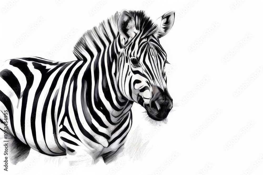 Fototapeta premium the AI Image Generator, zebra isolated on a white background