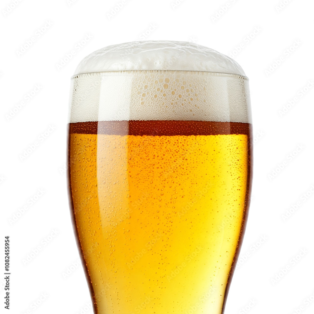 Collection of Refreshing Golden Beers in a Clear Glass with Frothy Head Isolated Collection of Refreshing Golden Beers in a Clear Glass with Frothy Head Isolated