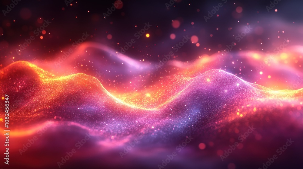 Obraz premium Abstract waves of light and color create a mesmerizing visual effect.