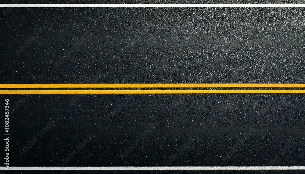 a top-down view of an asphalt road with yellow lines texture background