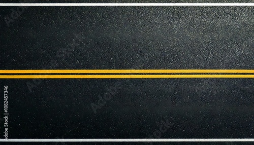 Obraz na płótnie a top-down view of an asphalt road with yellow lines texture background w salonie
