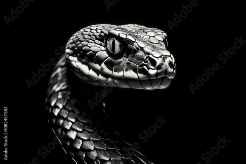 the AI Image Generator, Black and white image of a snake, suitable