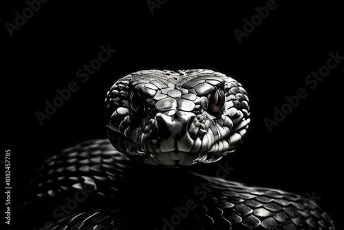 the AI Image Generator, Black and white image of a snake, suitable photo