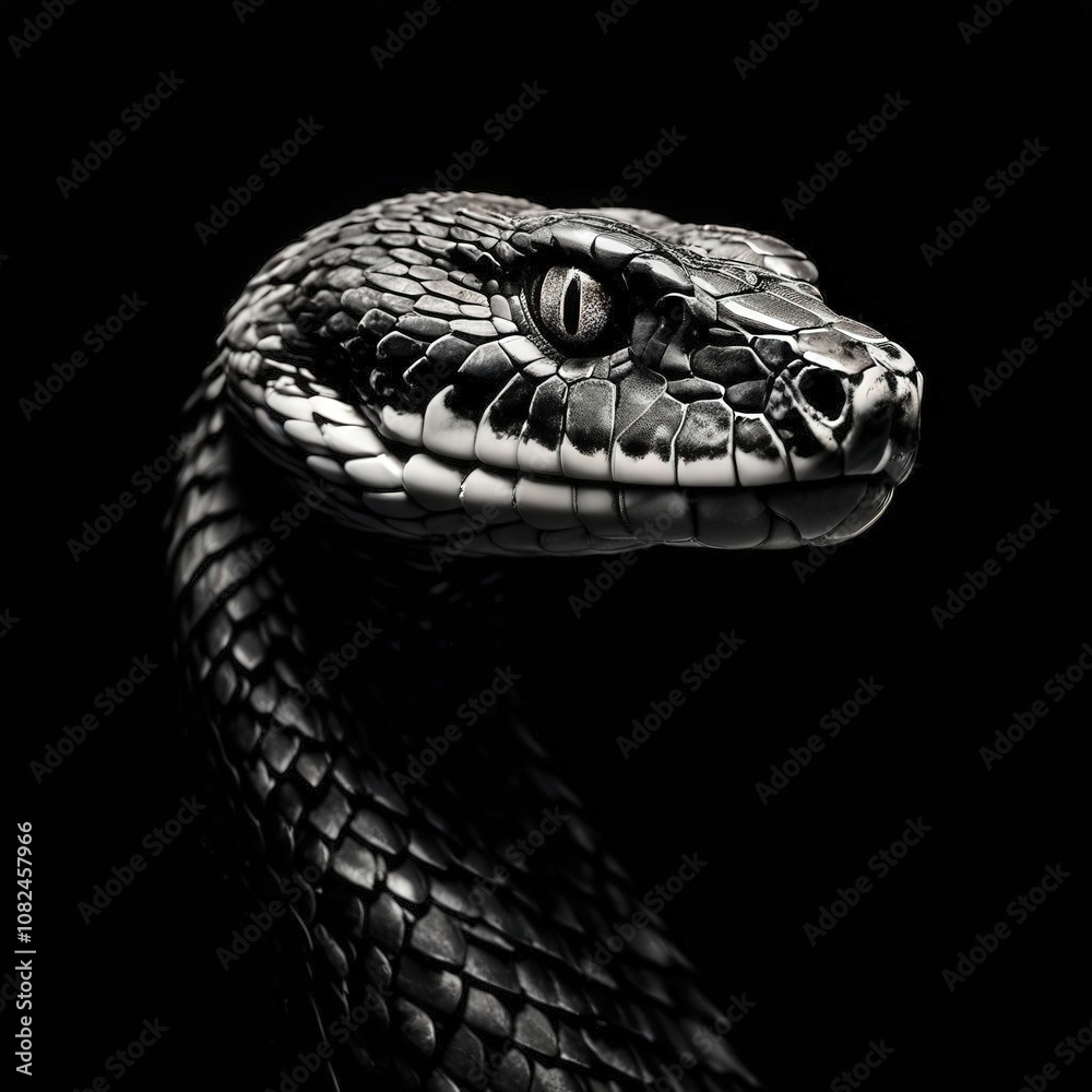 the AI Image Generator, Black and white image of a snake, suitable the AI Image Generator, Black and white image of a snake, suitable