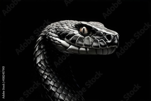 the AI Image Generator, Black and white image of a snake, suitable