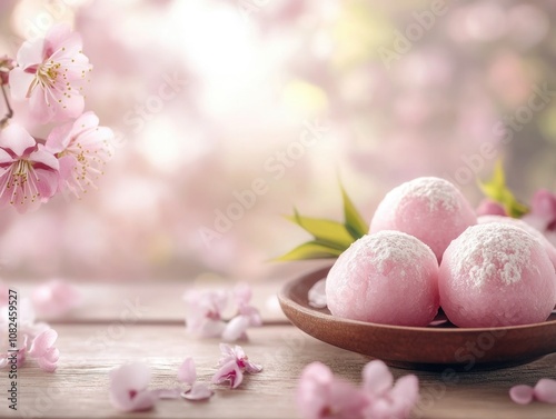 Pink Japanese Mochi Desserts