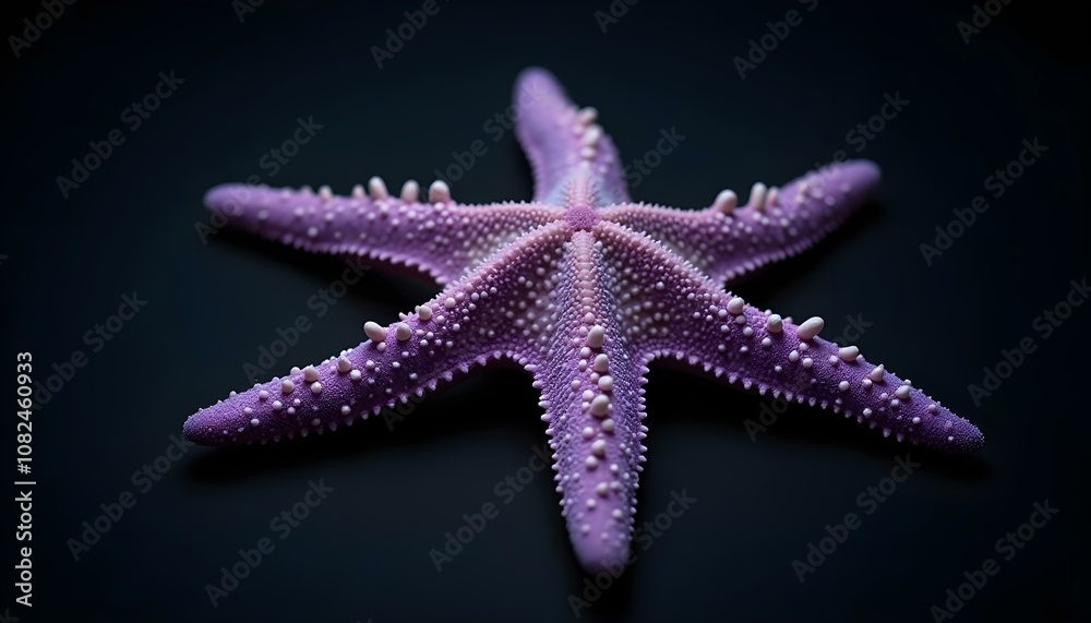 a purple starfish with well-defined arms, isolated on a matte black background, accentuating its vivid hue and characteristics create with ai a purple starfish with well-defined arms, isolated on a matte black background, accentuating its vivid hue and characteristics create with ai