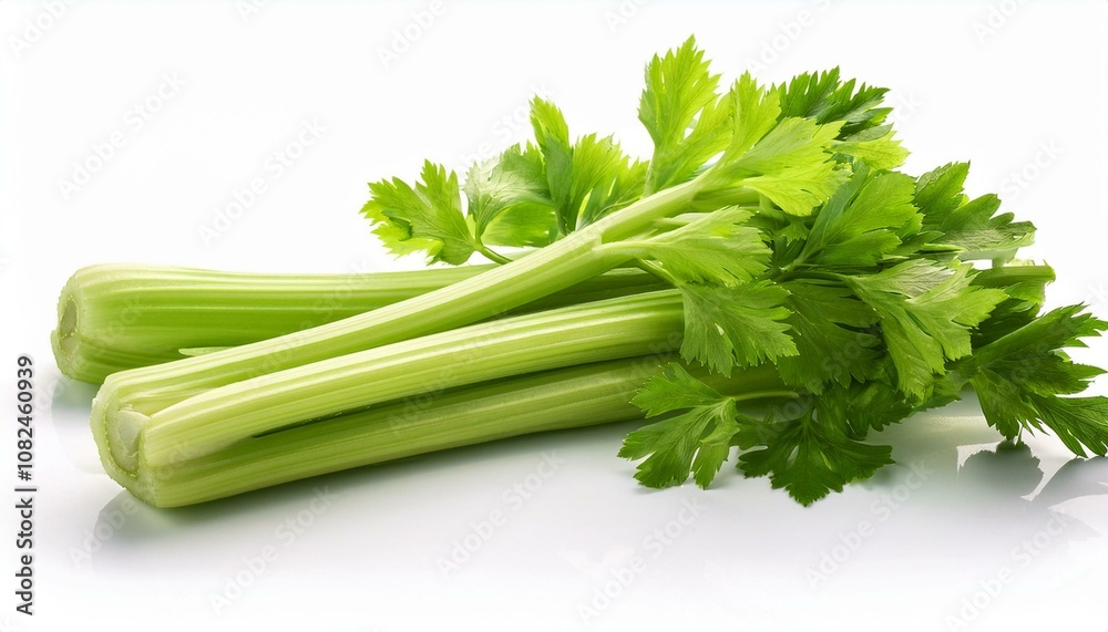 fresh celery isolated on white background fresh celery isolated on white background