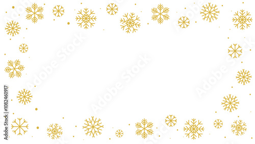 Border composed of golden snowflakes