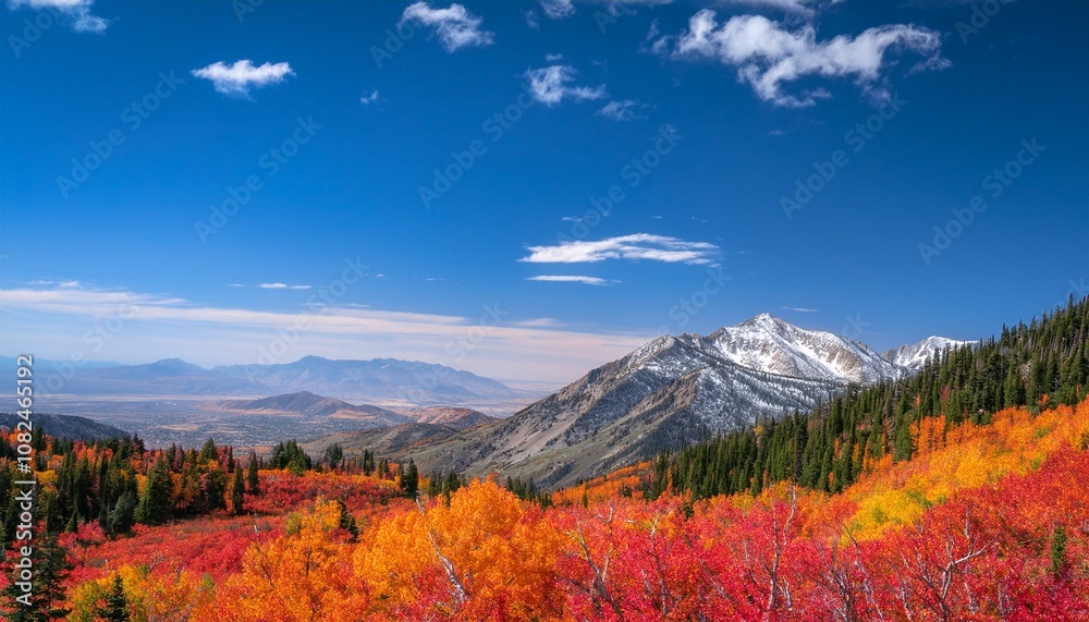 snow basin landscape in utah brilliant fall foliage around mt ogden peaks snow basin landscape in utah brilliant fall foliage around mt ogden peaks