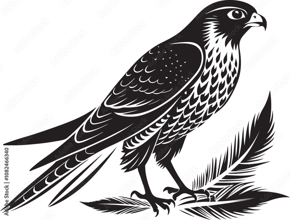 Obraz premium gyrfalcon vector illustration printable design