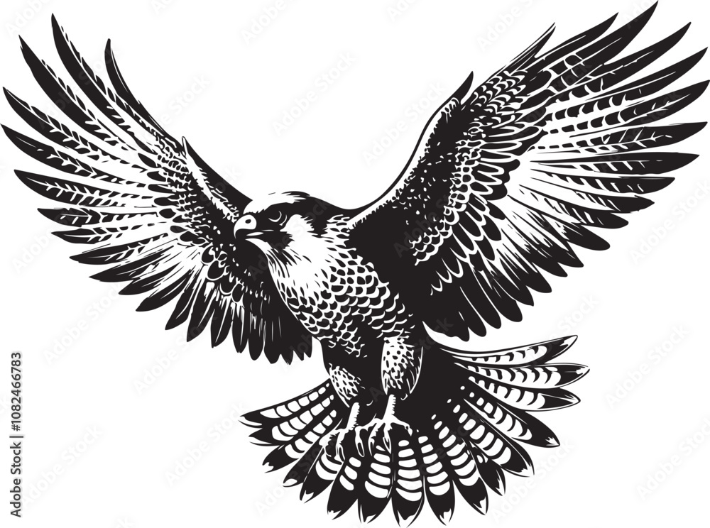 Fototapeta premium gyrfalcon vector illustration printable design