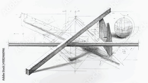 drawing of a blue print sketch