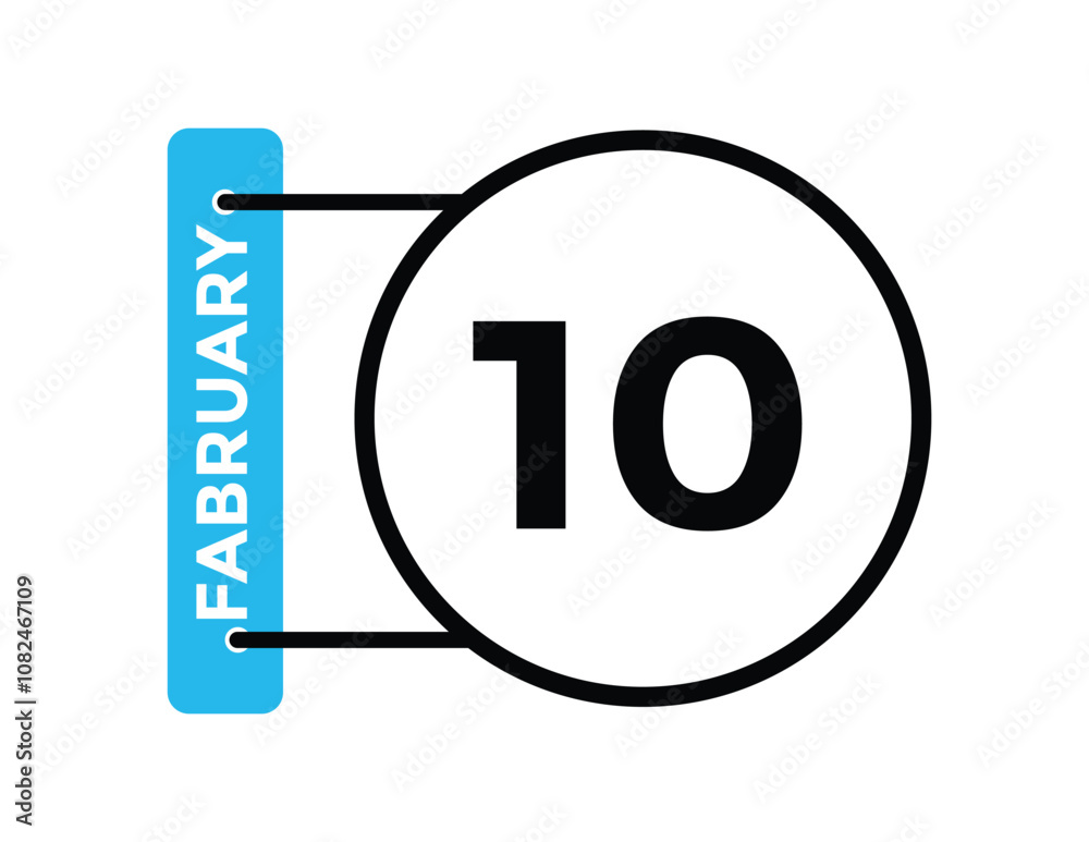 February 10 Calendar Day or Calender Date for Deadlines or Appointment. 10 February calendar icon. calendar date icon on white background.
February 10 Calendar Day or Calender Date for Deadlines or Appointment. 10 February calendar icon. calendar date icon on white background.