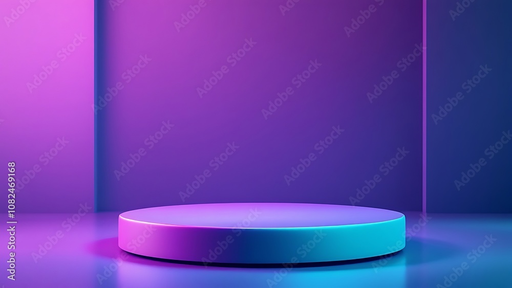 Podium with Beveled Edges in Futuristic Gradient Lighting Podium with Beveled Edges in Futuristic Gradient Lighting