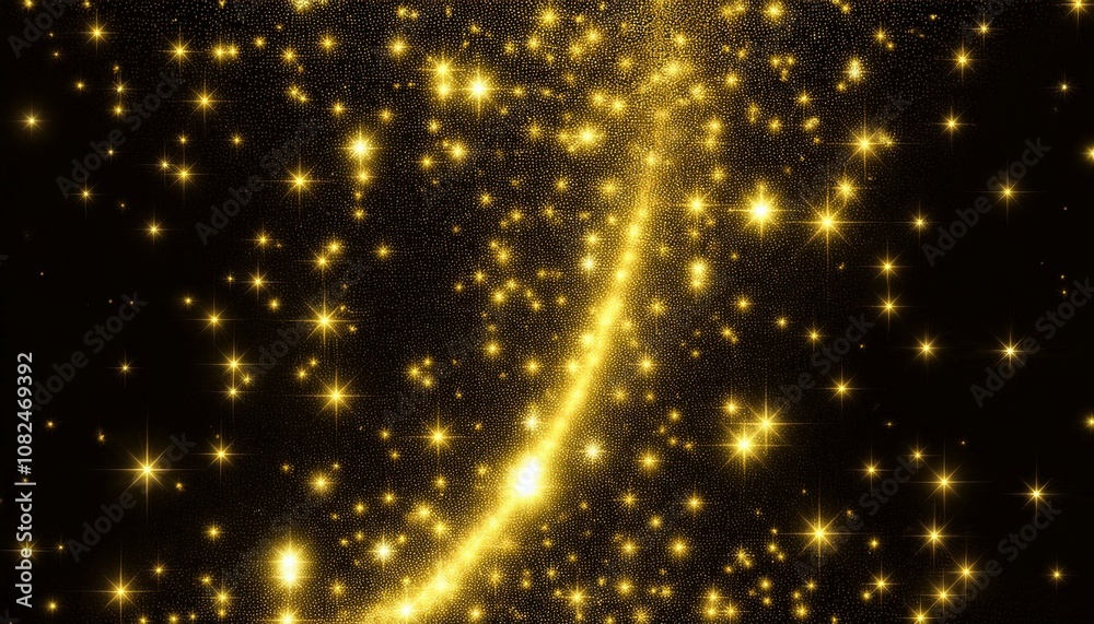 Obraz premium yellow sparkle particle light fall transparent background