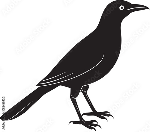 crow on a white background photo