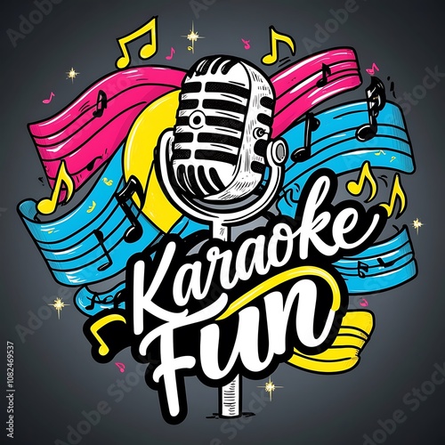 Karaoke Fun: A Colorful and Vibrant Logo