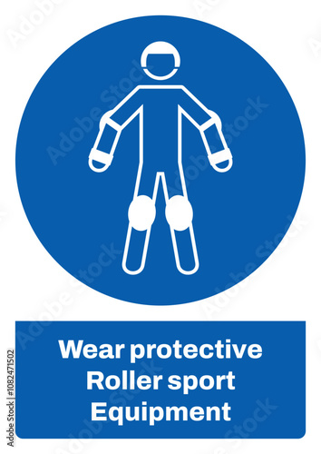 ISO mandatory safety signs sentence case text_wear protective roller_portrait size a4/a3/a2/a1
