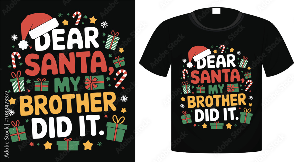 Obraz premium Merry Christmas holiday typography T-Shirt Design, Sticker, Bag, Mug Design for print ready