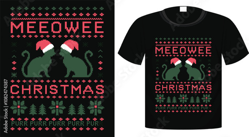 Merry Christmas holiday typography T-Shirt Design, Sticker, Bag, Mug Design for print ready
