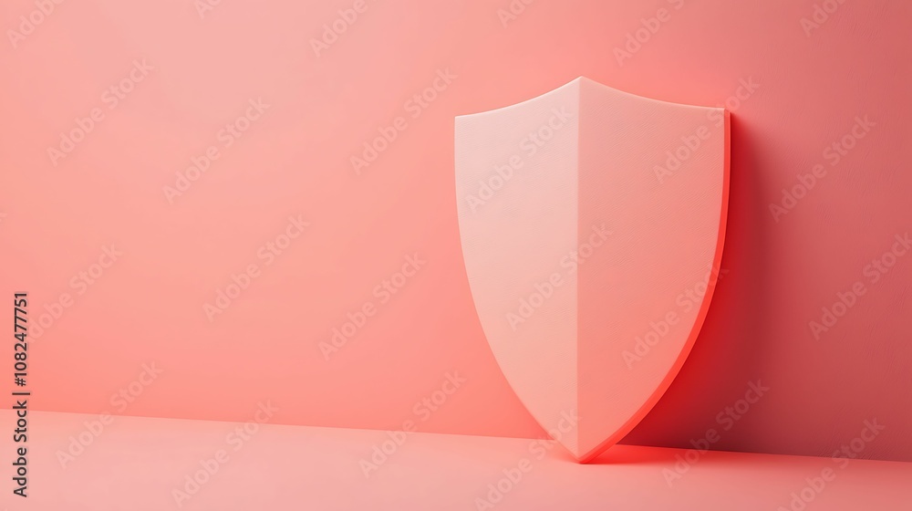 E-commerce Platform Security. A simple, pink shield stands against a matching pink background, symbolizing protection and security in a minimalistic design. E-commerce Platform Security. A simple, pink shield stands against a matching pink background, symbolizing protection and security in a minimalistic design.